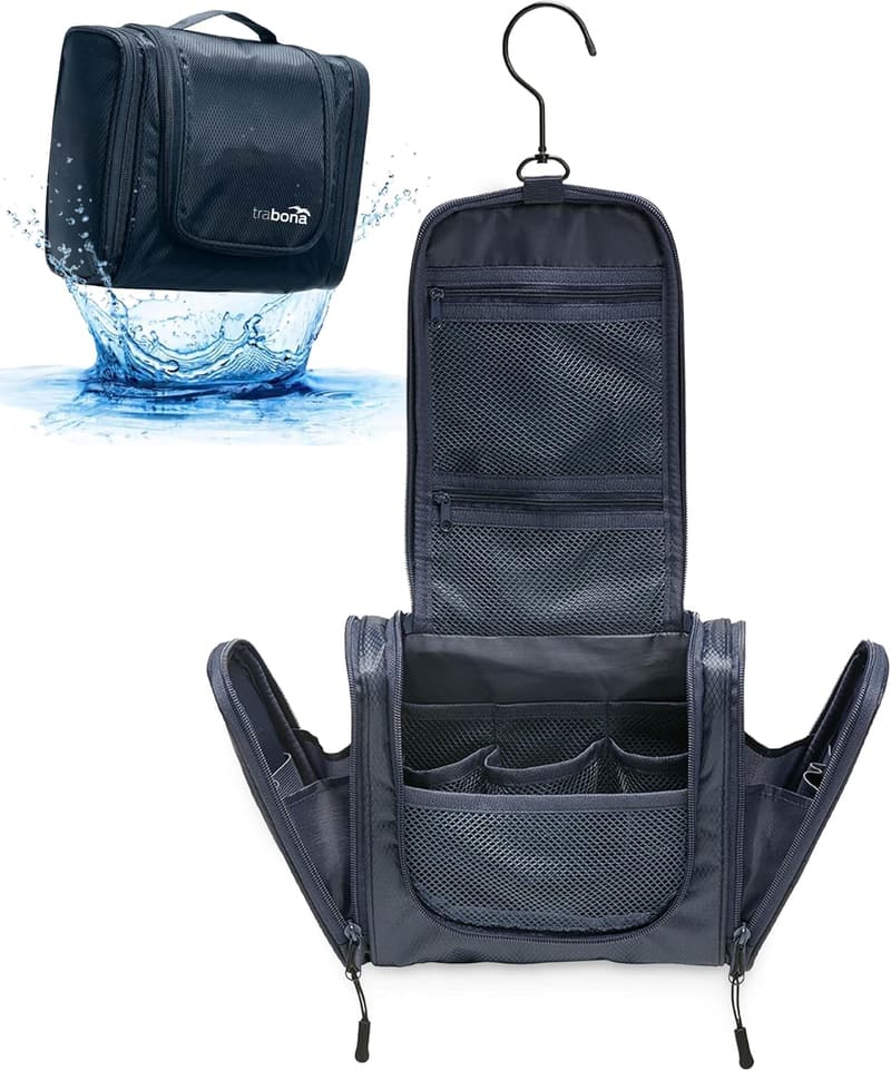 Kulturbeutel zum Aufhängen für Herren - Premium Reise-Waschtasche