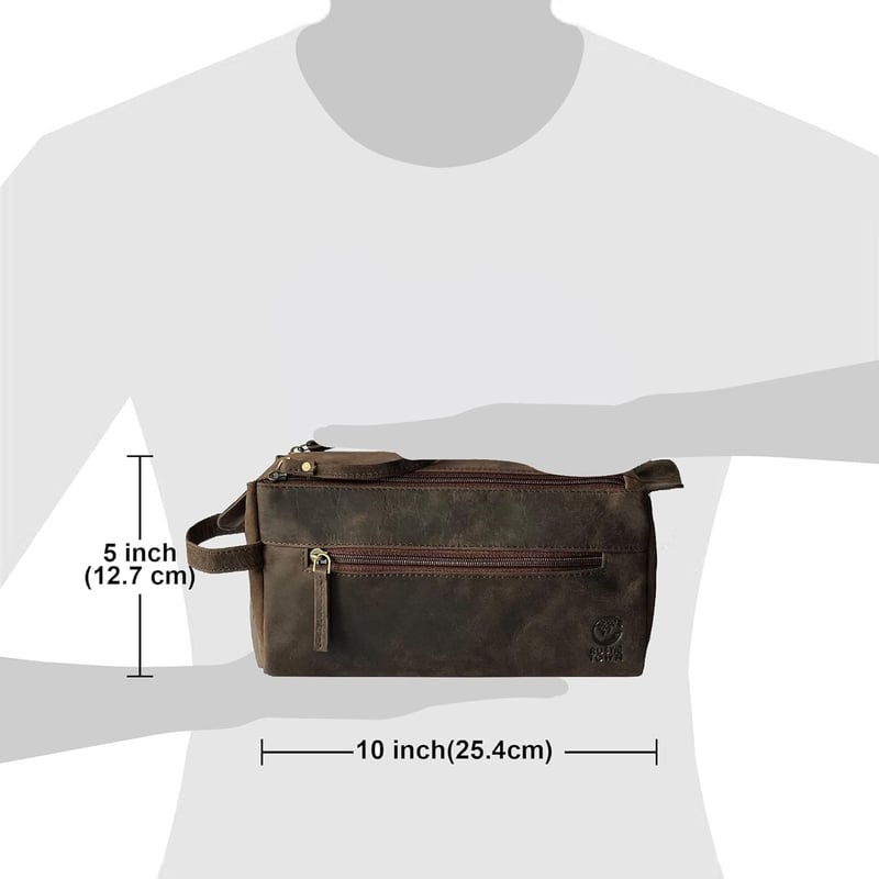 Leder Kulturbeutel für Herren und Damen, multifunktionaler Organizer