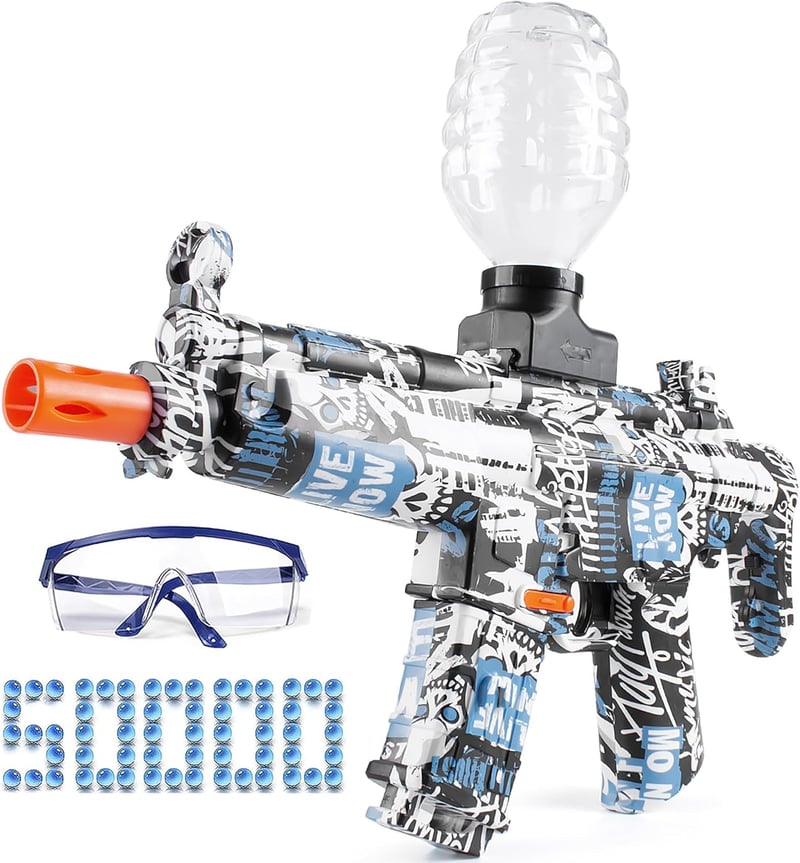 Elektrischer Gel Ball Blaster mit 50000 Bällen und Schutzbrille для Kinder ab 8 Jahren