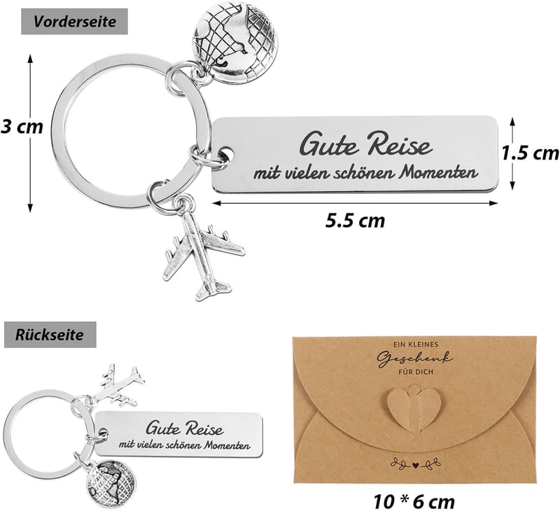 Reise-Geschenk: Metall-Schlüsselanhänger für Weltenbummler