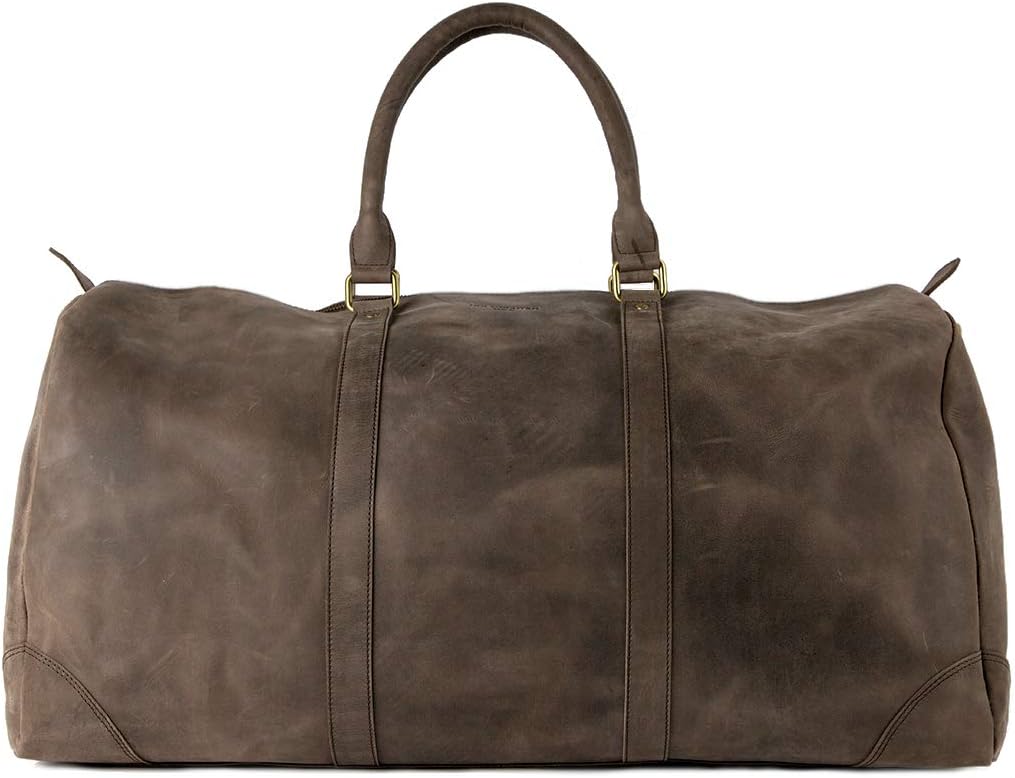 Premium Weekender Reisetasche aus dunkelbraunem Leder