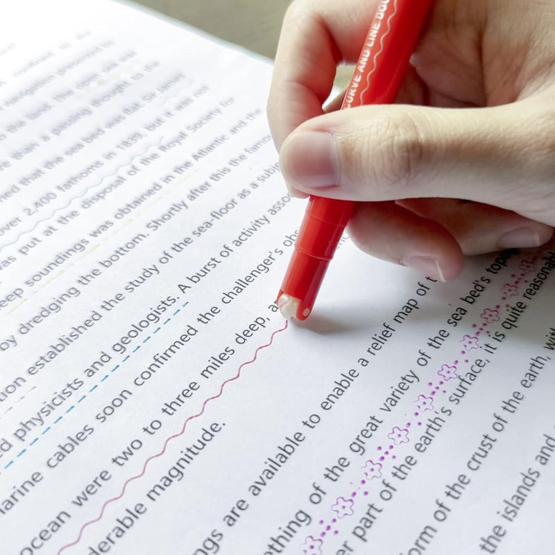 Kurvenstift-Set mit 8 Farben für Kinder-Journaling und Notizen