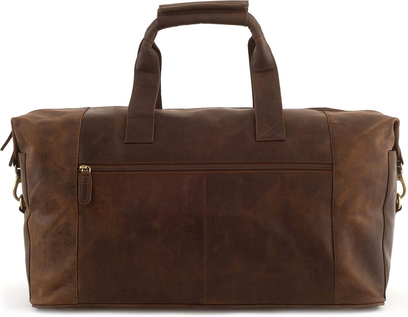 LEABAGS Premium Duffle Tasche aus Echtleder für Reisen und Sport, 41 l