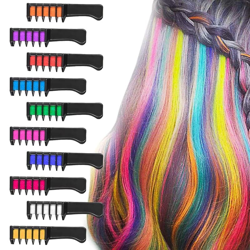 Haarkreide-Set für Mädchen – 10 bunte Farben für Kinder ab 4 Έτη