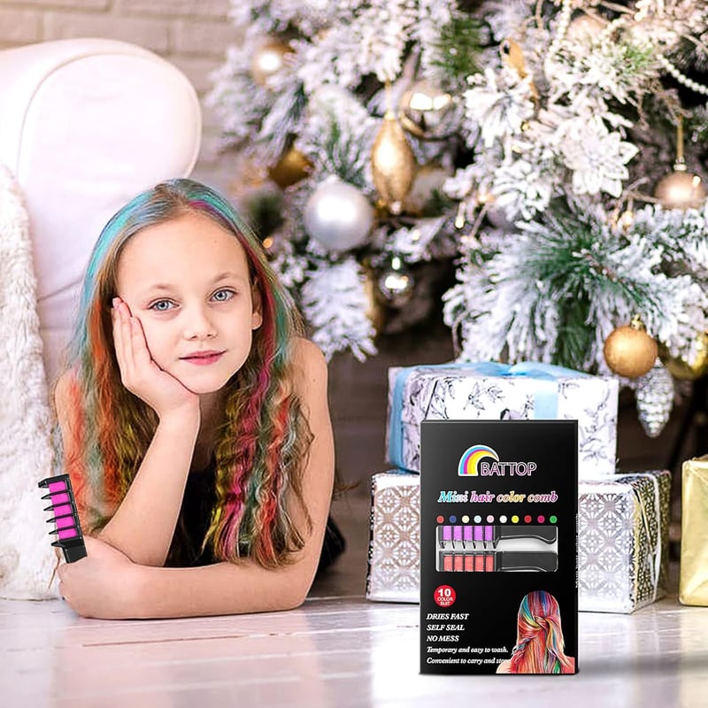Haarkreide-Set für Mädchen – 10 bunte Farben für Kinder ab 4 Έτη