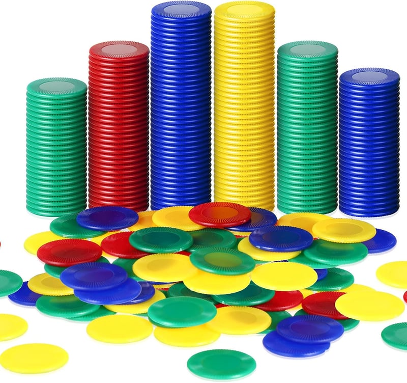 400 Stück Pokerchips aus Plastik – Blanko Zählchips für Kinder und Spiele