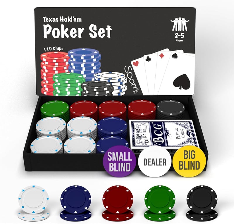 Soom Games Poker Set - 110 Pokerchips für 2-5 Spieler
