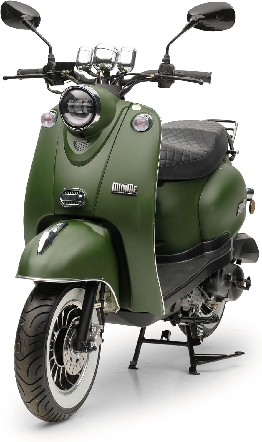 Retro Mofaroller 50ccm - Grün-Matt, 45 km/h