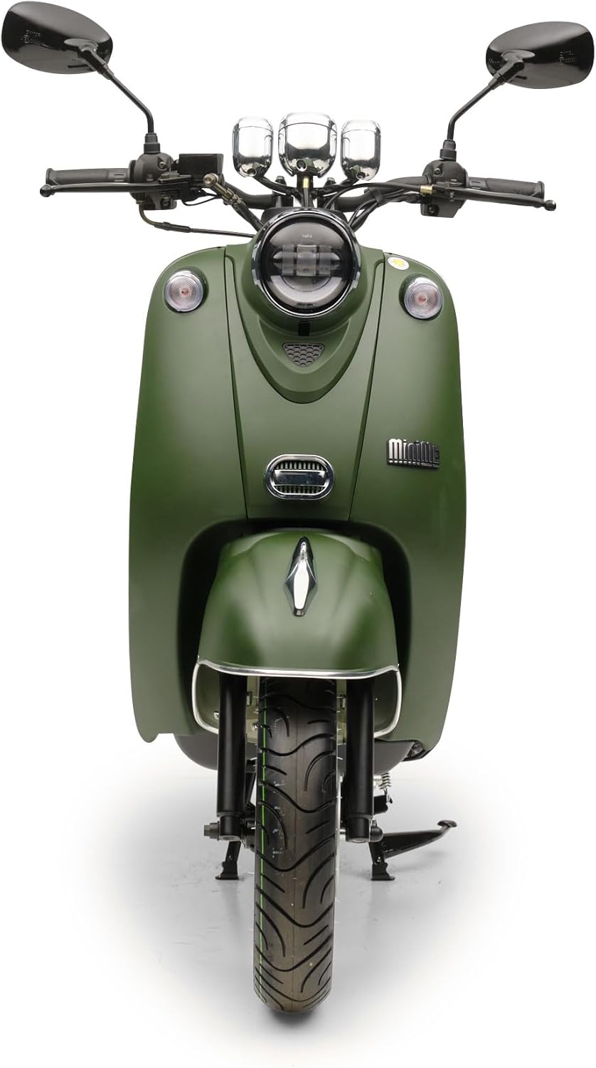Retro Mofaroller 50ccm - Grün-Matt, 45 km/h