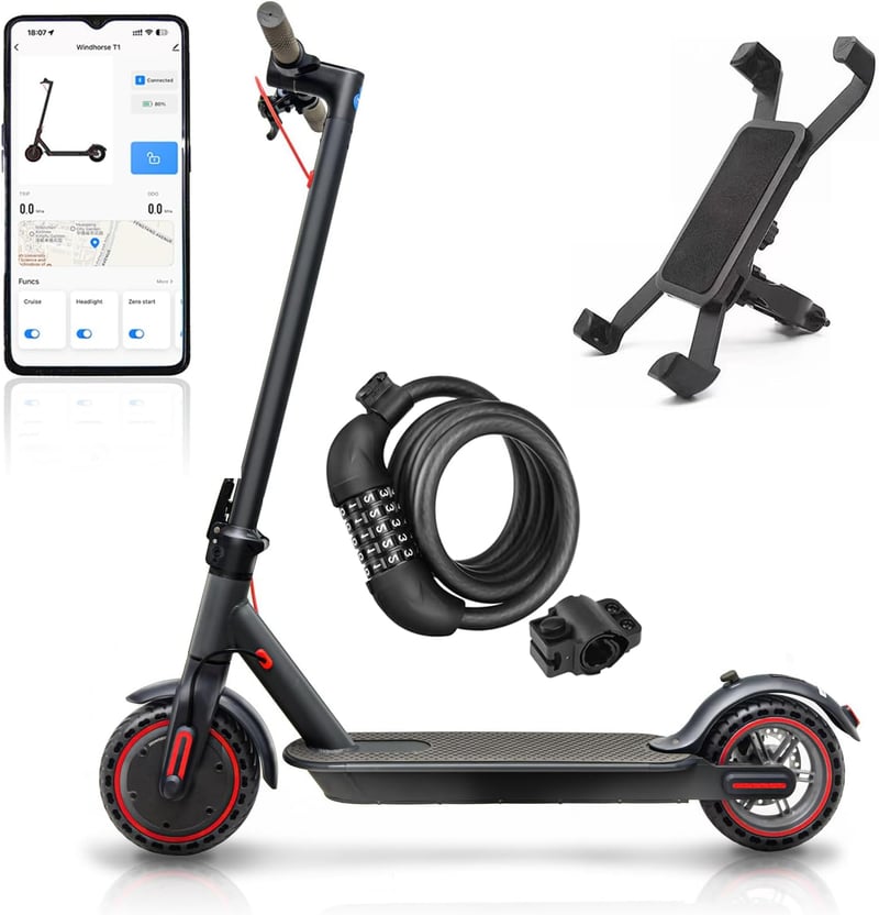 Faltbarer Elektroroller mit APP-Anbindung, 30 km Reichweite, bis 120 kg, grau