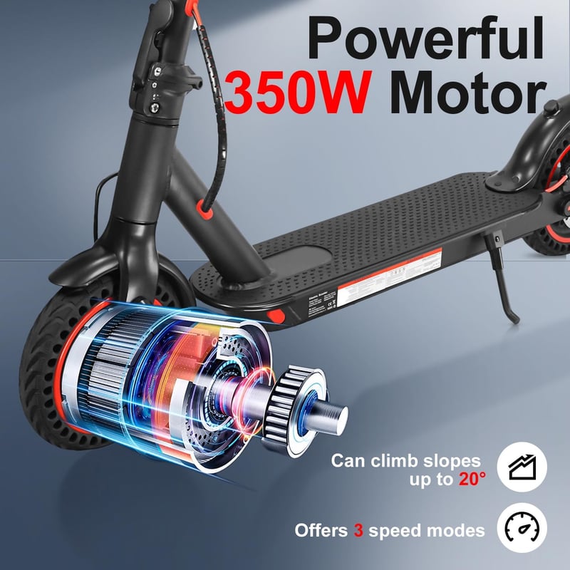 E-Scooter 350W mit Straßenzulassung, 25-30 km Reichweite, faltbar