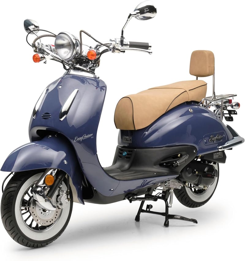 Retro Motorroller EasyCruiser 50ccm in Dunkelblau