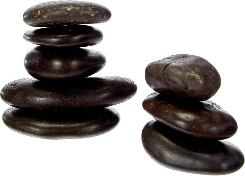 Wellness Steine für Hot Stone Massage, 9 Steine im Samtbeutel