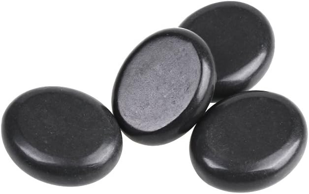 4er Set Heißmassagesteine aus Naturbasalt für Spa und Therapie