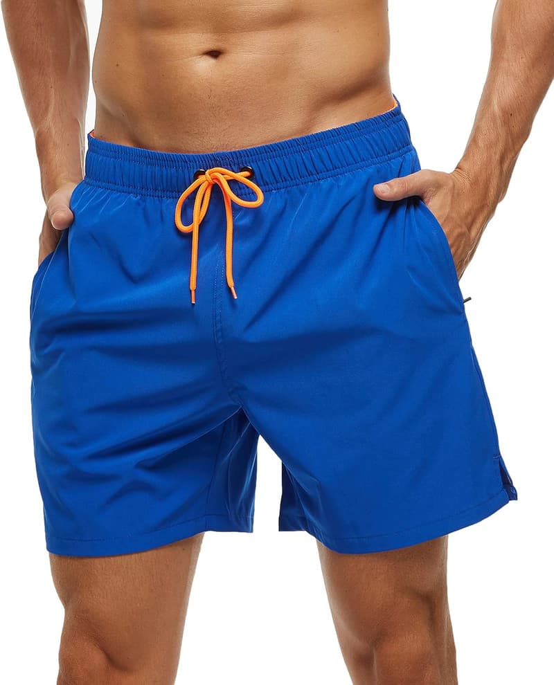 Atmungsaktive Herren-Badehose mit Reißverschlusstasche und Tunnelzug