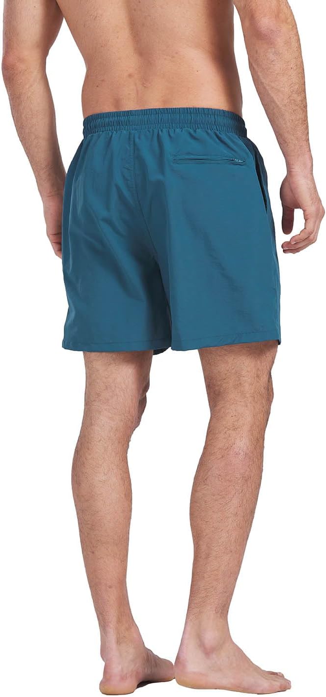 Ougelebo Schnelltrocknende Badehose für Herren mit Reißverschlusstasche