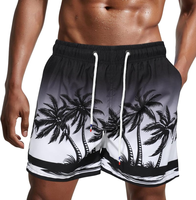 Danfiki Herren Badehose Schnelltrocknend mit Meshfutter