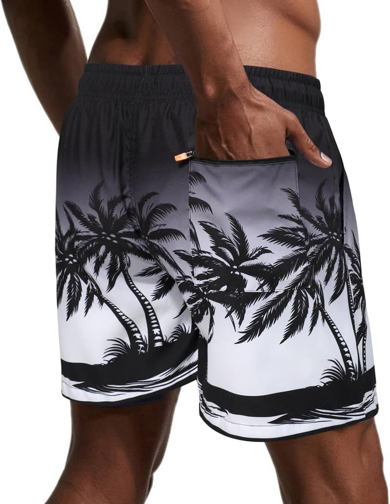 Danfiki Herren Badehose Schnelltrocknend mit Meshfutter