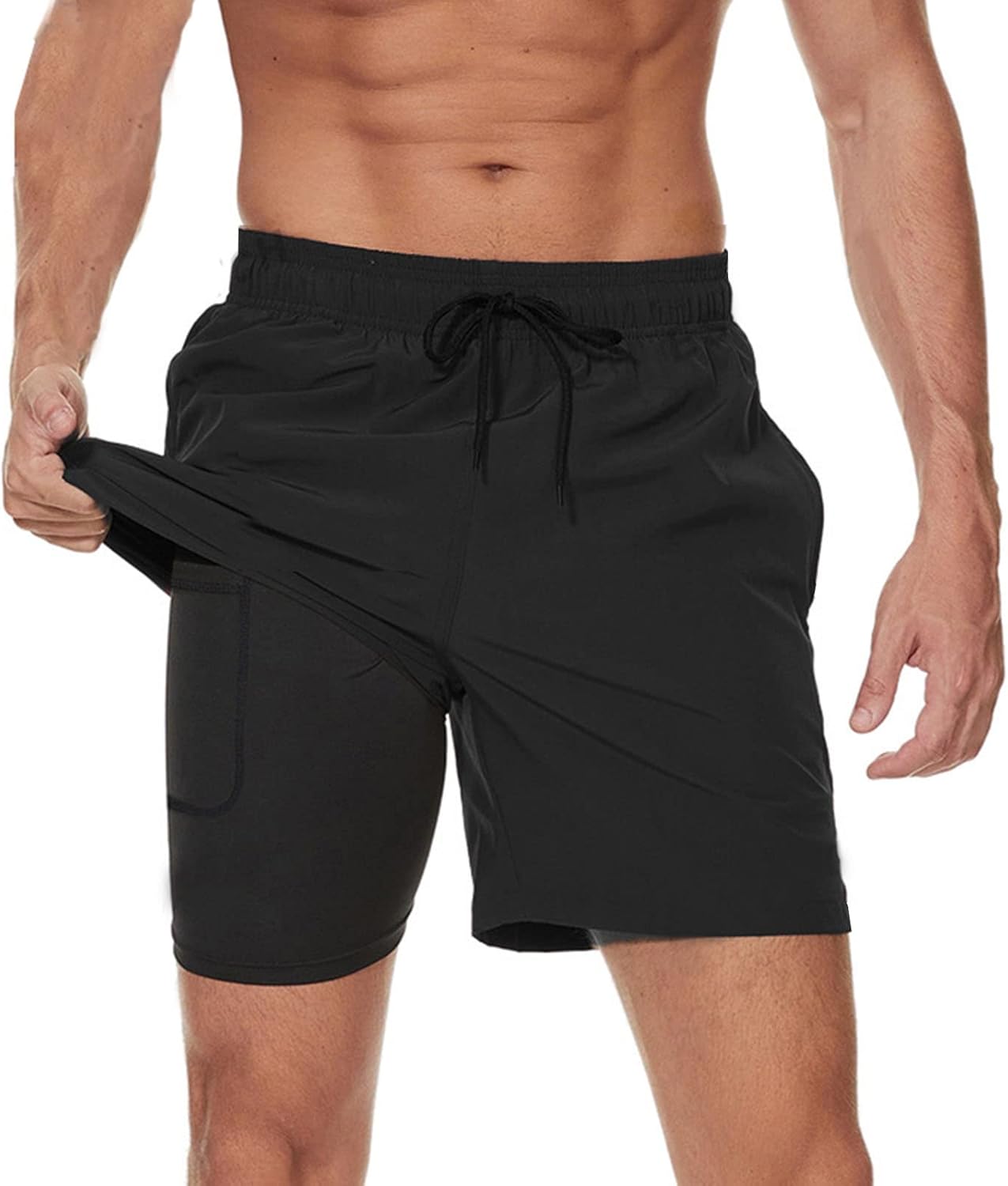 Schnelltrocknende Herren-Boardshorts mit Mesh-Futter und Tunnelzug
