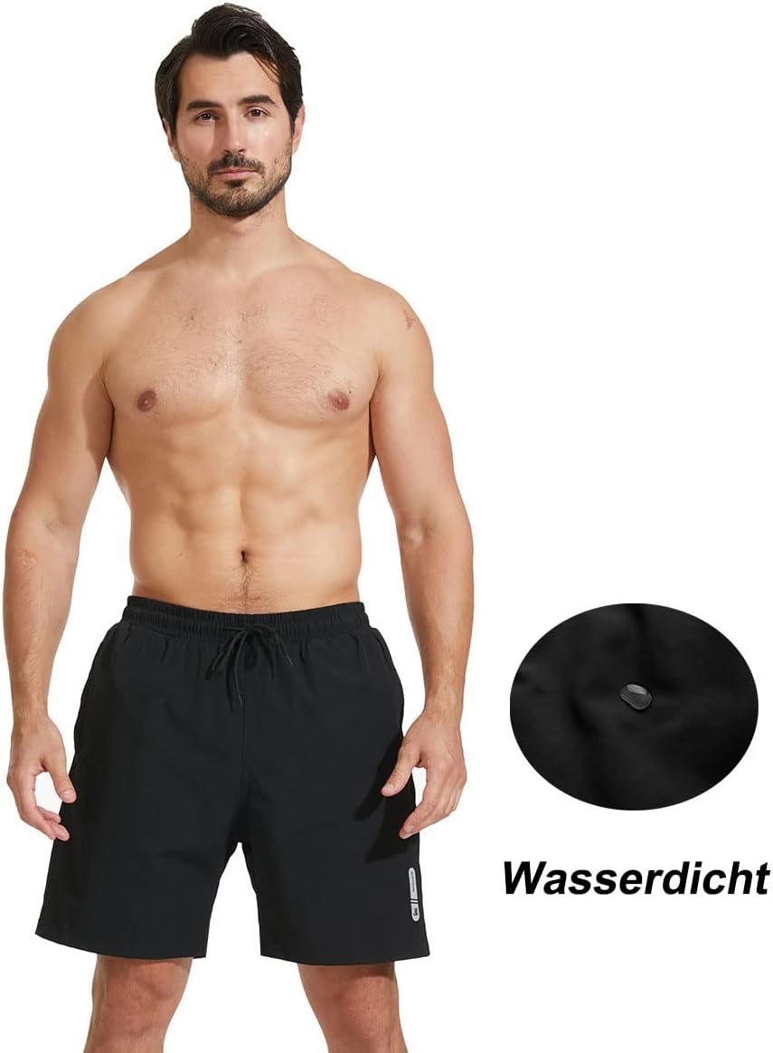 Schnelltrocknende Herren-Boardshorts mit Mesh-Futter und Tunnelzug