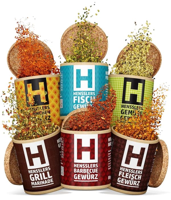 BBQ Gewürzset für Grillfans – 6 verschiedene Gewürzmischungen, 5x 80 g, 1x 50 g