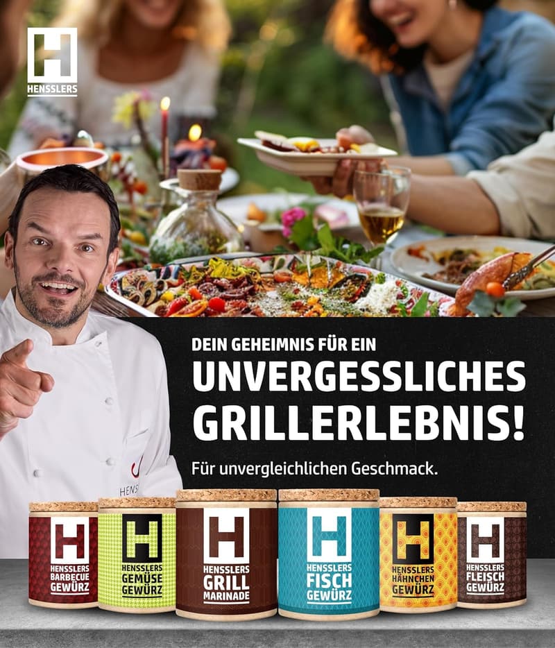 BBQ Gewürzset für Grillfans – 6 verschiedene Gewürzmischungen, 5x 80 g, 1x 50 g