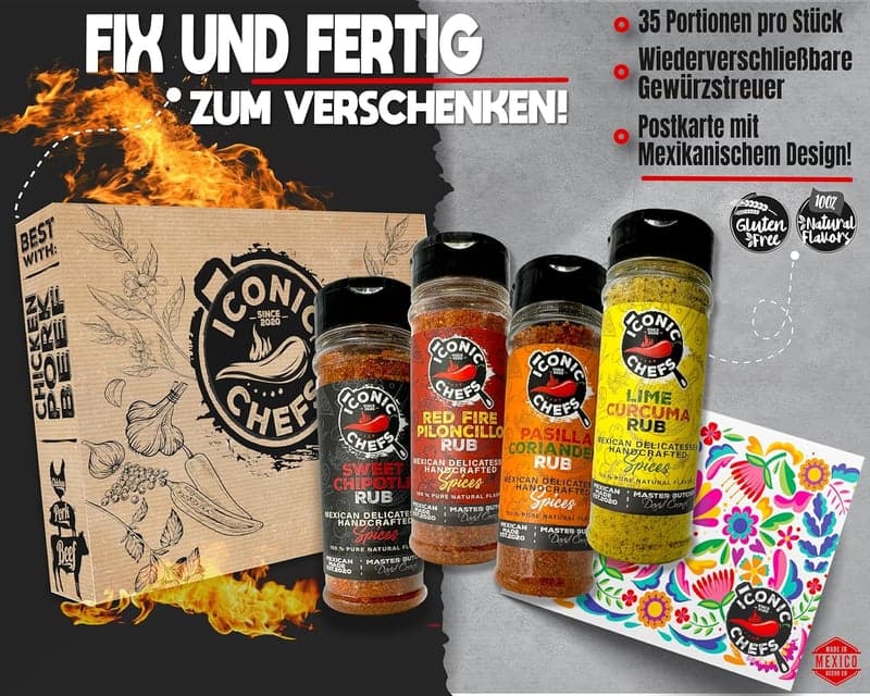 Grillgewürze Geschenkset Chili & Limette – 100% Mexiko für Männer