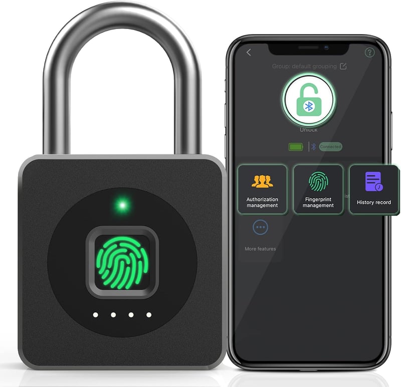 Fingerabdruck-Vorhängeschloss mit APP, wetterfest für Spind und Keller