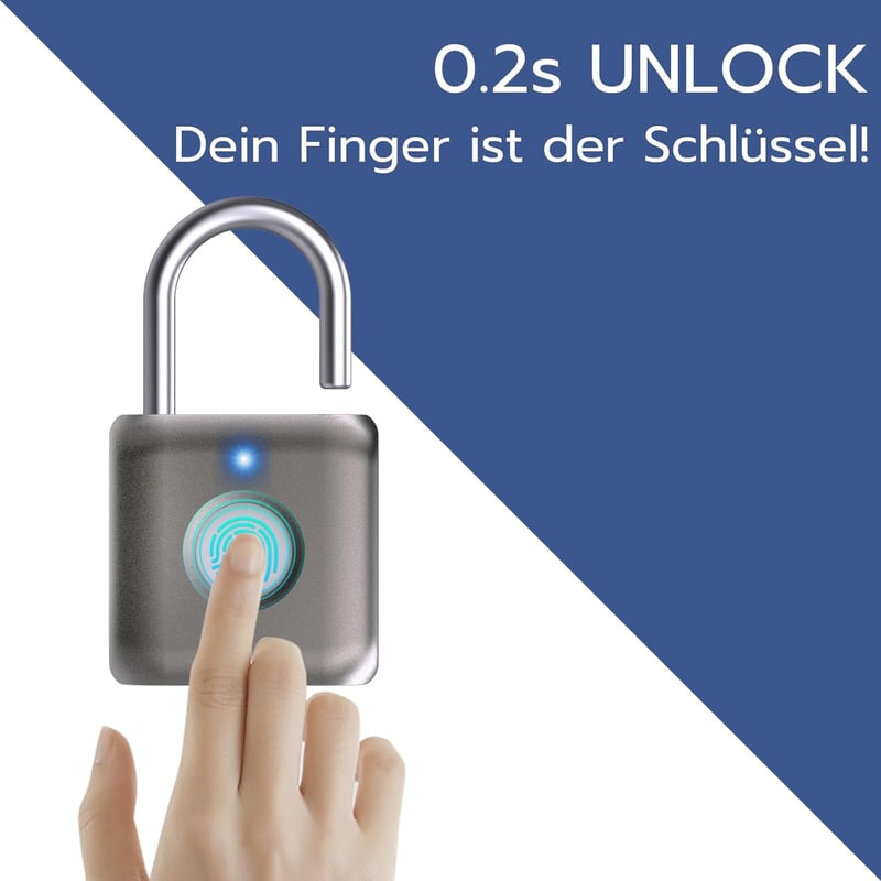 Fingerabdruck Schloss für Gym, Büro und Schrank - Grau