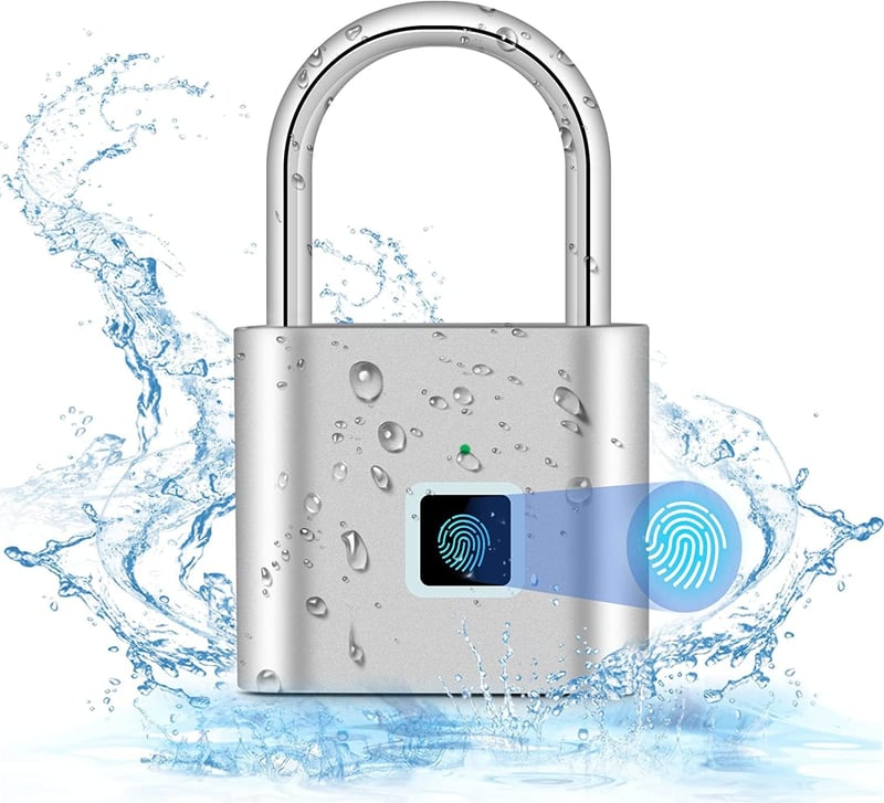 Biometrisches Fingerabdruckschloss – wasserdicht & USB-aufladbar (Silber)