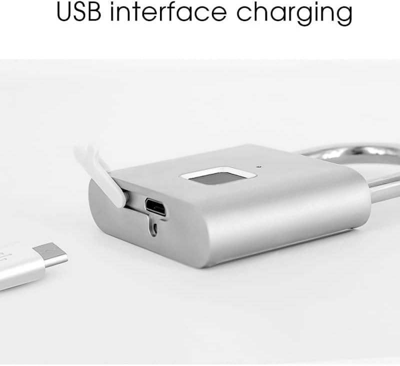 Biometrisches Fingerabdruckschloss – wasserdicht & USB-aufladbar (Silber)