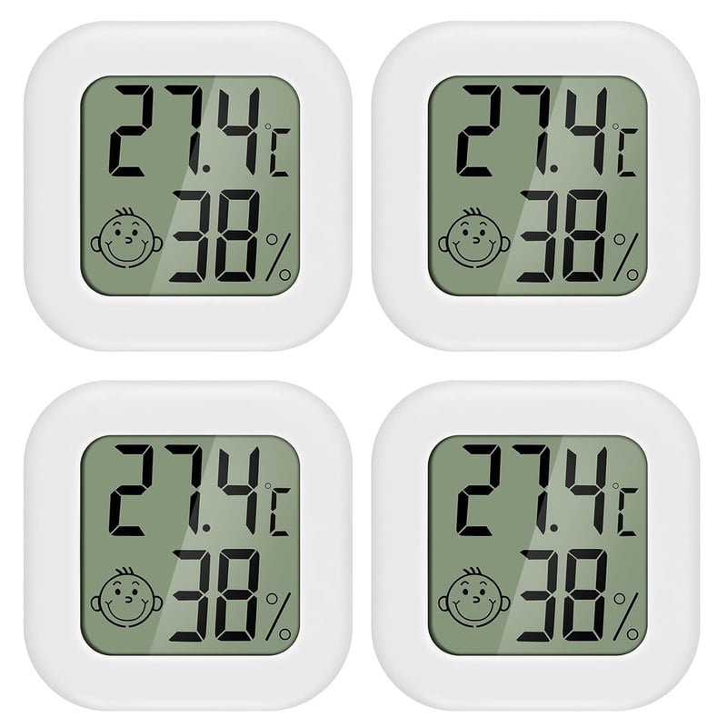4er Set Mini LCD Thermometer Hygrometer für Innenräume