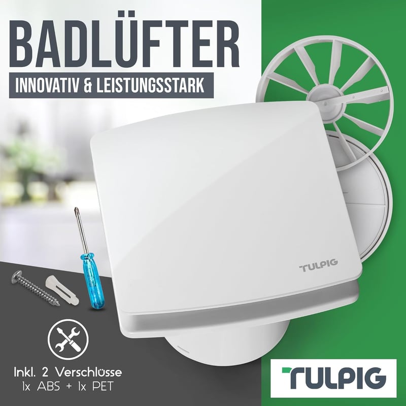 Geräuscharmer Badlüfter 100mm mit Feuchtigkeitssensor und Timer