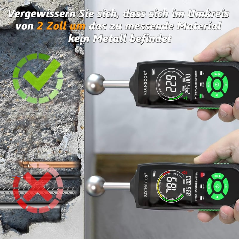Wandfeuchtigkeitsmessgerät für Holzwände und Baustoffe