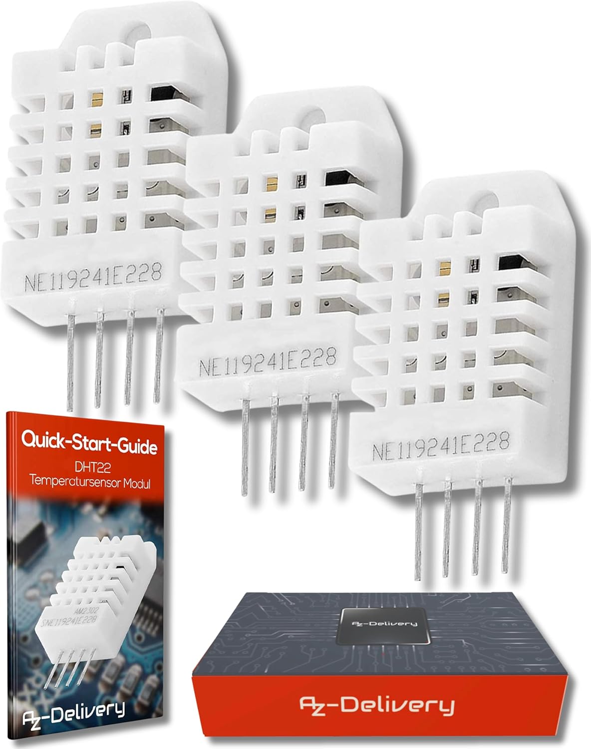 5er Set DHT22 AM2302 Temperatursensoren für Arduino & Raspberry Pi