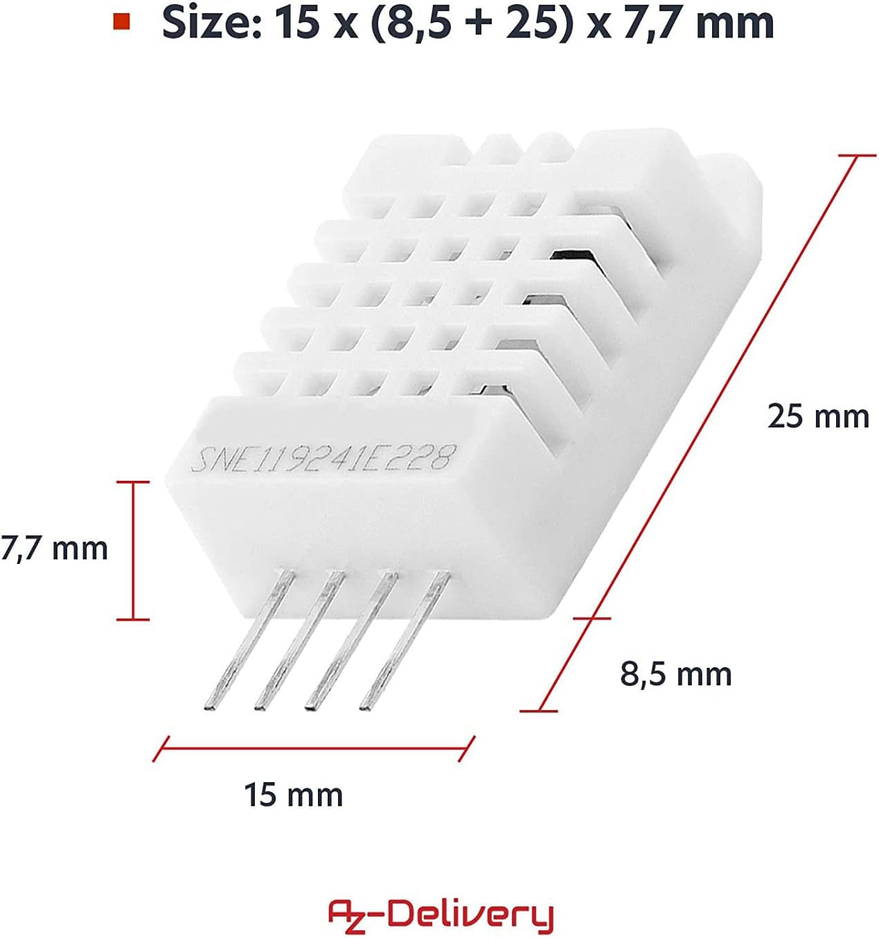 5er Set DHT22 AM2302 Temperatursensoren für Arduino & Raspberry Pi