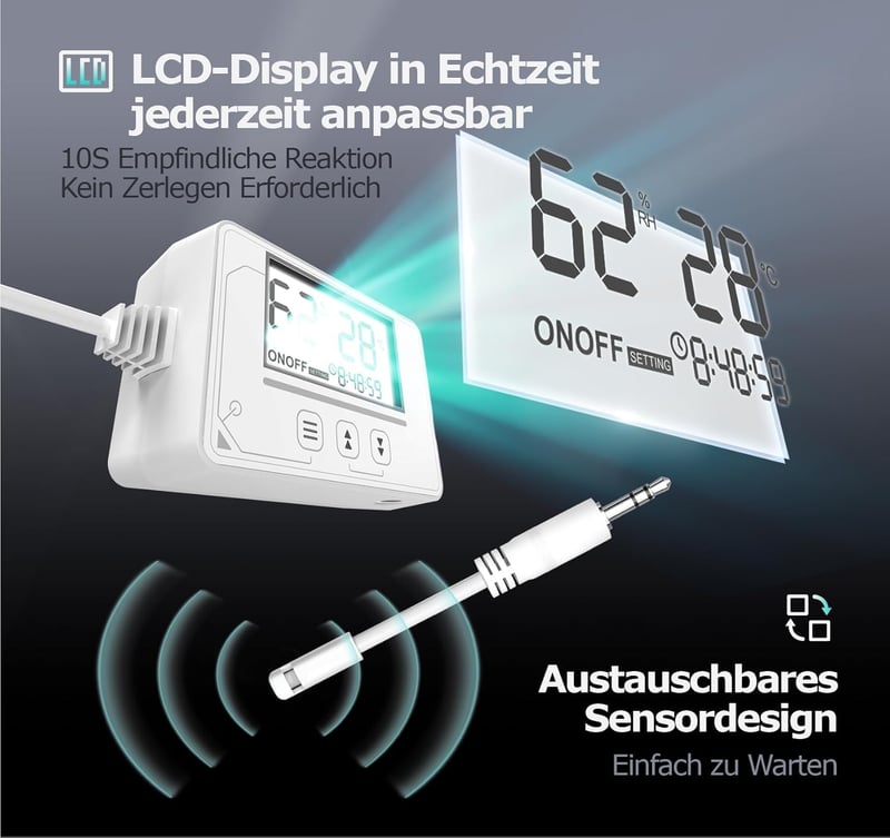 BUMSOU 100mm Badlüfter mit Feuchtigkeitssensor und Timer