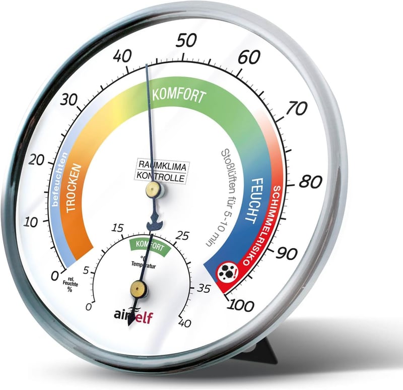 Analoges Thermohygrometer für Innenräume – Raumklimakontrolle mit Komfortzonen