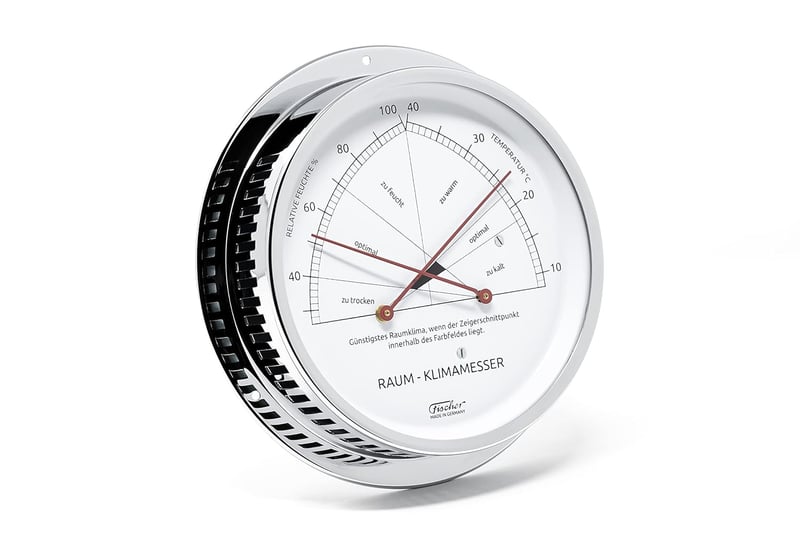 Fischer 5091-47 Hygrometer und Thermometer aus Messing, 155 mm