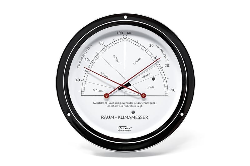 Fischer 5091-47 Hygrometer und Thermometer aus Messing, 155 mm