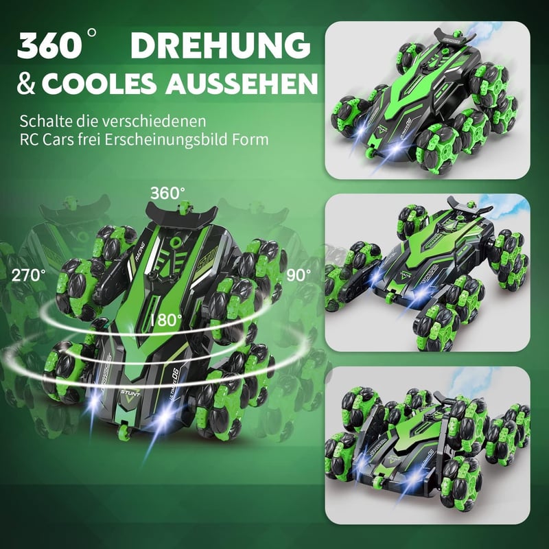 RC Drift Auto mit LED Lichtern und Sprühnebel für Jungen ab 6 Jahren