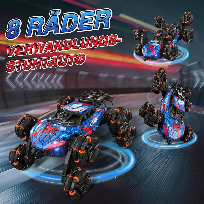 RC Drift Auto mit 360° Drehung, LED & Spray – Geschenk für Jungen 6-12 Jahre