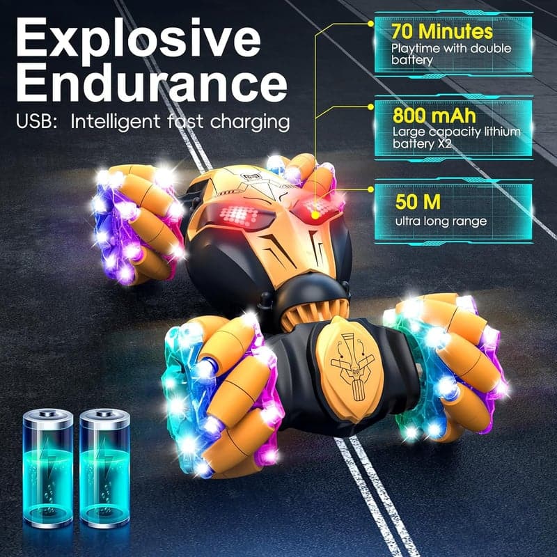 RC Stunt Car mit Musik und LED-Lichtern für Kinder ab 6 Jahren