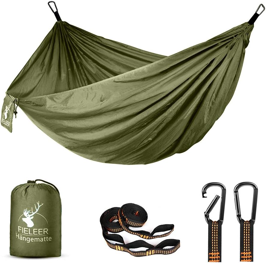 Ultraleichte 2-Personen Campinghängematte mit 300kg Traglast aus Fallschirm-Nylon