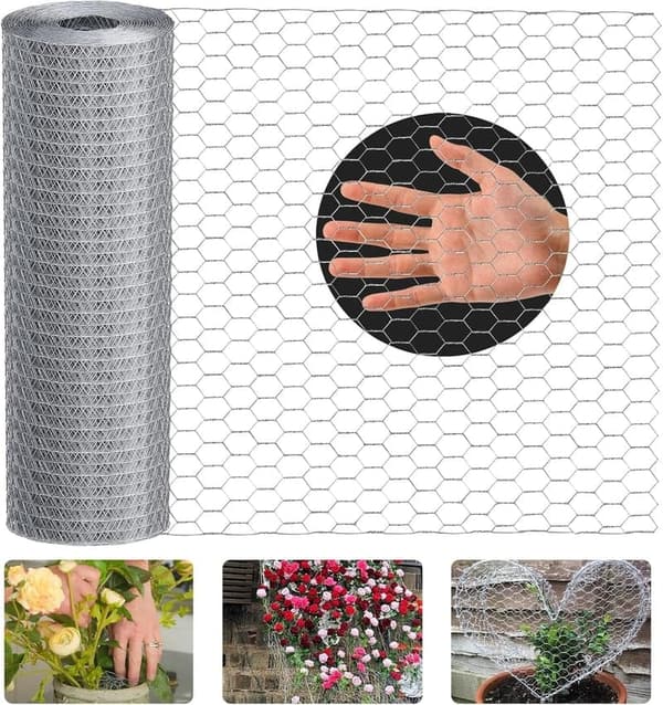 Feuerverzinkter Hühnerdraht für Garten und Blumenarrangements, 0.3 × 9m