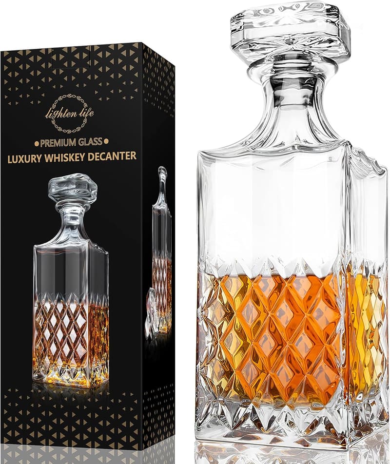 Whisky Dekanter aus bleifreiem Kristall in Geschenkbox für Männer