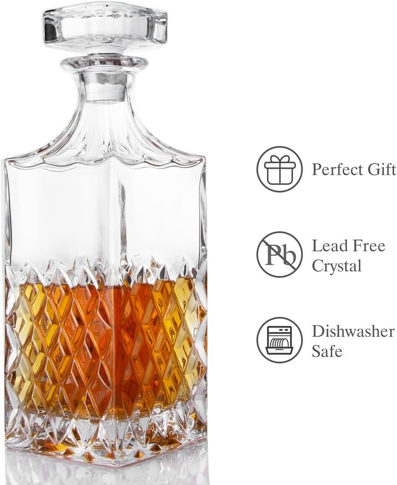 Whisky Dekanter aus bleifreiem Kristall in Geschenkbox für Männer
