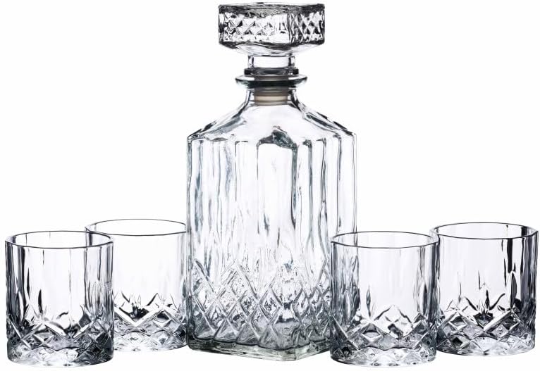 Whisky Geschenkset mit 900ml Karaffe und 4 Gläsern