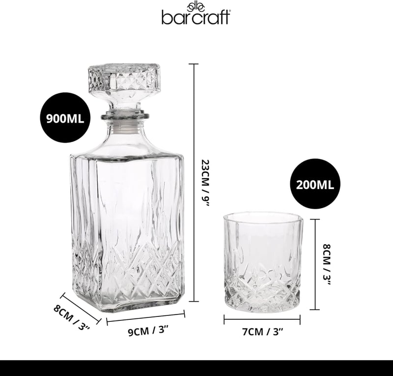 Whisky Geschenkset mit 900ml Karaffe und 4 Gläsern