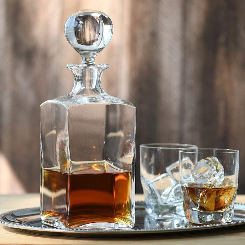 Krosno Caro Whisky Dekanter mit Stopper | 1000 ml | Geschenkbox